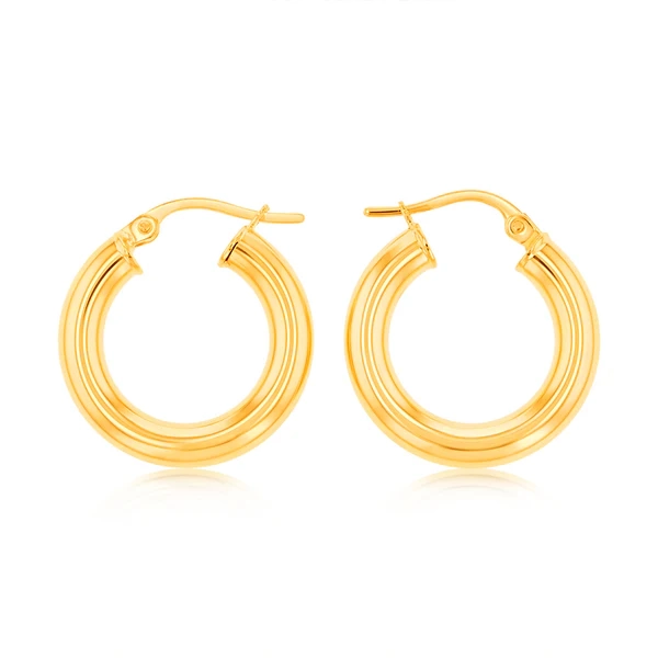 9ct Yellow Gold 10mm Hoop Earrings 9Y – Shiels Jewellers