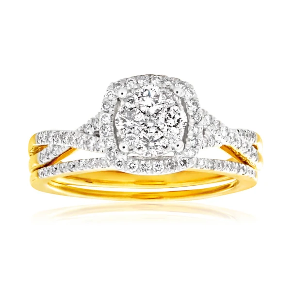 9ct Yellow Gold 1/2 Carat Diamond Bridal set – Shiels Jewellers