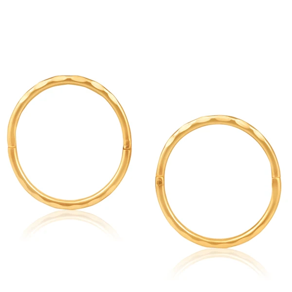 9ct Yellow Gold 13mm Faceted Sleeper Earrings – Shiels Jewellers