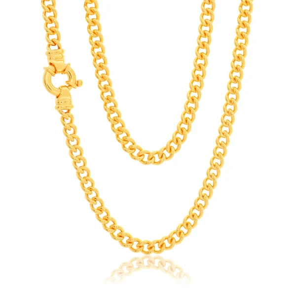 9ct Yellow Gold 150 Gauge Boltring Curb Chain – Shiels Jewellers