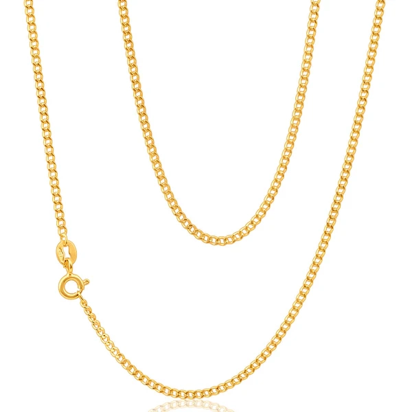 9ct Yellow Gold 50 Gauge Curb Chain 50cm – Shiels Jewellers