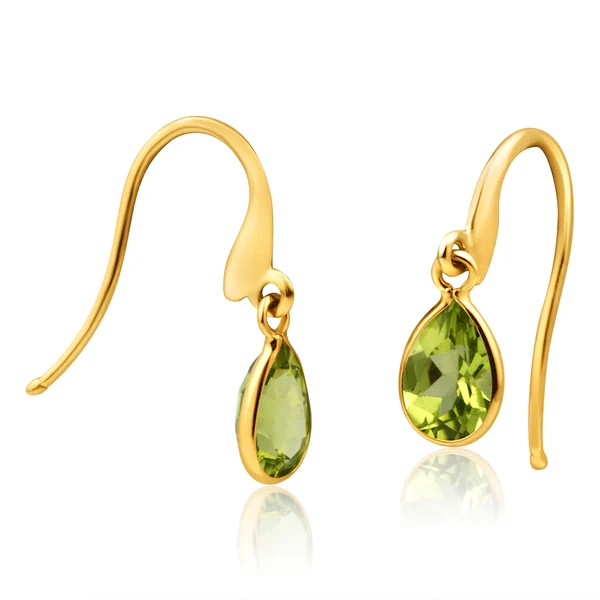 9ct Yellow Gold Alluring Peridot Drop Earrings – Shiels Jewellers