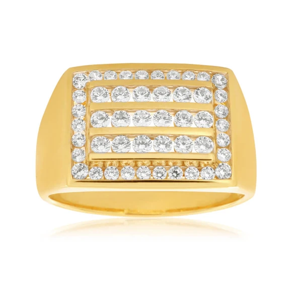 9ct Yellow Gold Channel Set Cubic Zirconia Ring – Shiels Jewellers