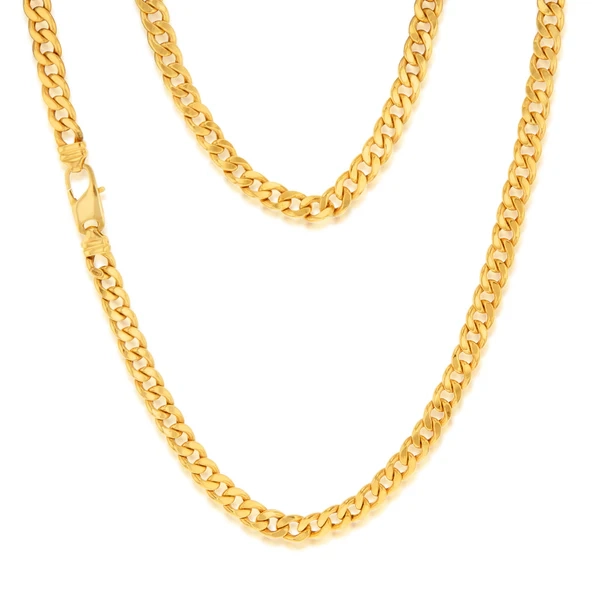 9ct Yellow gold Copper Filled Flat Curb 60cm Chain 190 Gauge – Shiels Jewellers