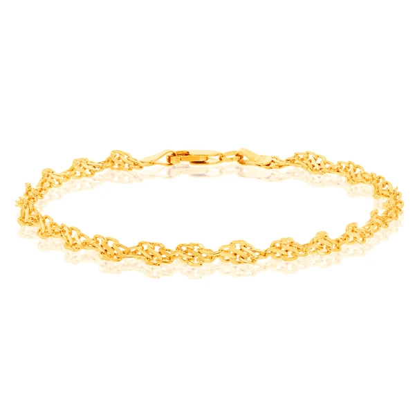 9ct Yellow Gold Copper Filled Singapore Bracelet – Shiels Jewellers