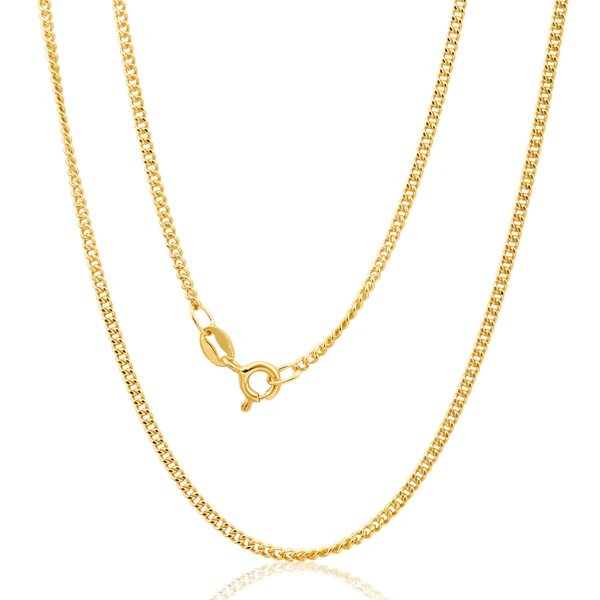 9ct Yellow Gold Curb Dicut 45cm Chain 50Gauge – Shiels Jewellers