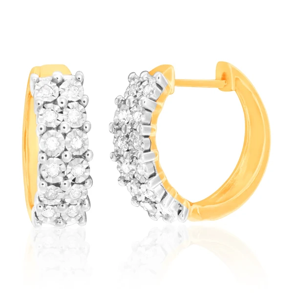 9ct Yellow Gold Delightful Diamond Earrings – Shiels Jewellers