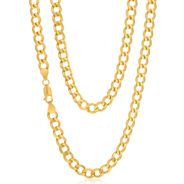 9ct Yellow Gold Silver Filled 55cm Curb Chain – Shiels Jewellers