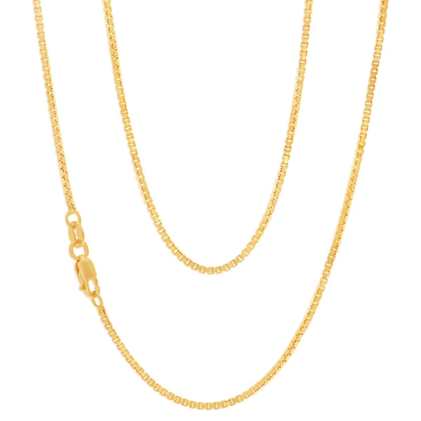 9ct Yellow Gold Silver Filled Box Link 45cm chain – Shiels Jewellers