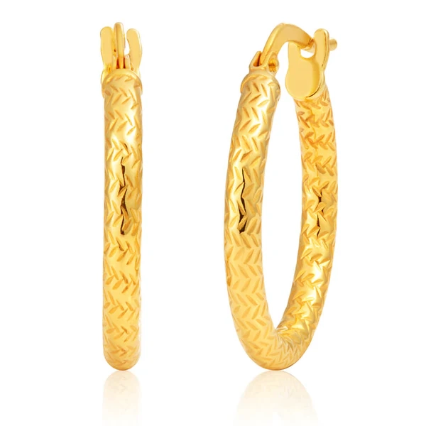 9ct Yellow Gold Silver Filled Darling 15mm Hoop Earrings – Shiels Jewellers