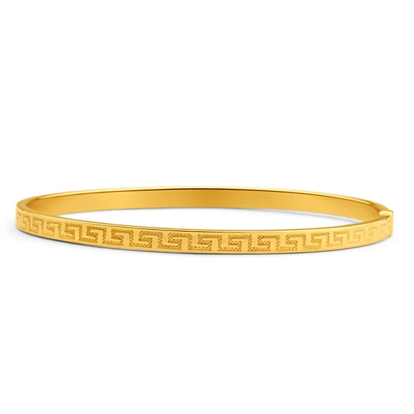 9ct Yellow Gold Silver Filled Greek Key Bangle – Shiels Jewellers