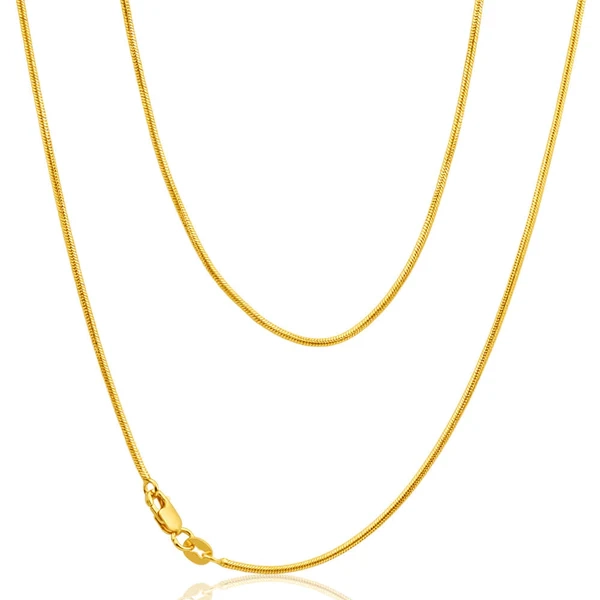 9ct Yellow Gold Silver Filled Snake 45cm Chain – Shiels Jewellers