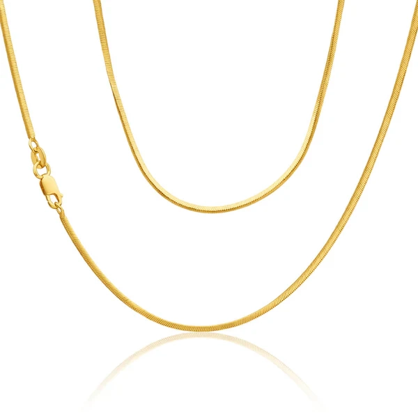 9ct Yellow Gold Silver Filled Snake Sq 45cm Chain – Shiels Jewellers