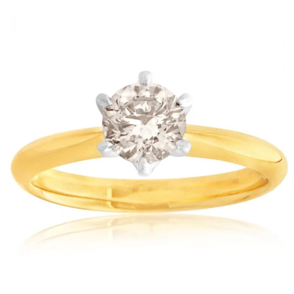 9ct Yellow Gold Solitaire Ring With 1 Carat Australian Diamond – Shiels Jewellers