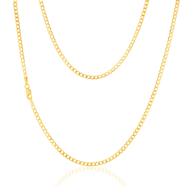 9ct Yellow Gold Superflat Light Curb 65 Gauge 45cm Chain – Shiels Jewellers