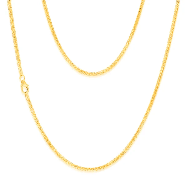 9ct Yellow Gold wheat diamond cut 50cm 50gauge chain – Shiels Jewellers