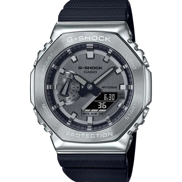 G-Shock GM2100-1A Metal Covered Silver 'CasiOak' – Shiels Jewellers