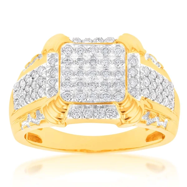 Luminesce Lab Grown 1 Carat Diamond Gents Ring in 9ct Yellow Gold – Shiels Jewellers