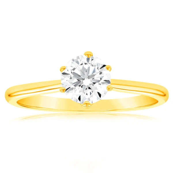 Luminesce Lab Grown 1 Carat Solitaire Engagement Ring in 14ct Yellow G – Shiels Jewellers