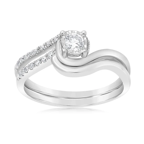 Luminesce Lab Grown 1/4 Carat Diamond Bridal Set Ring in 9ct White Gol – Shiels Jewellers