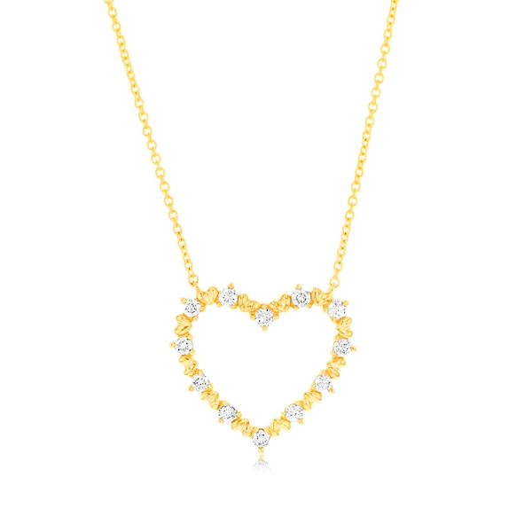 Luminesce Lab Grown 1/6 Carat Diamond Heart Pendant on 9ct Yellow Gold – Shiels Jewellers