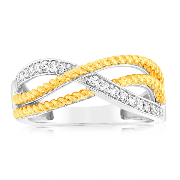 Luminesce Lab Grown 1/6 Carat Diamond Ring in 9ct Yellow Gold & Sterli – Shiels Jewellers