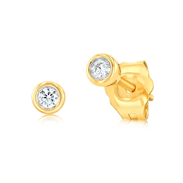 Luminesce Lab Grown Diamond Bezel Set Earrings in 9ct Yellow Gold – Shiels Jewellers