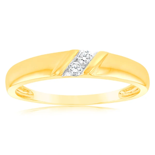 Luminesce Lab Grown Gold Plate Sterling Silver 1/10 Carat Diamond Gent – Shiels Jewellers