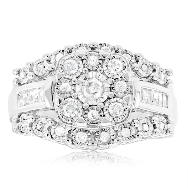 Silver 1/2 Carat Diamond Dress Ring with 37 Diamonds – Shiels Jewellers