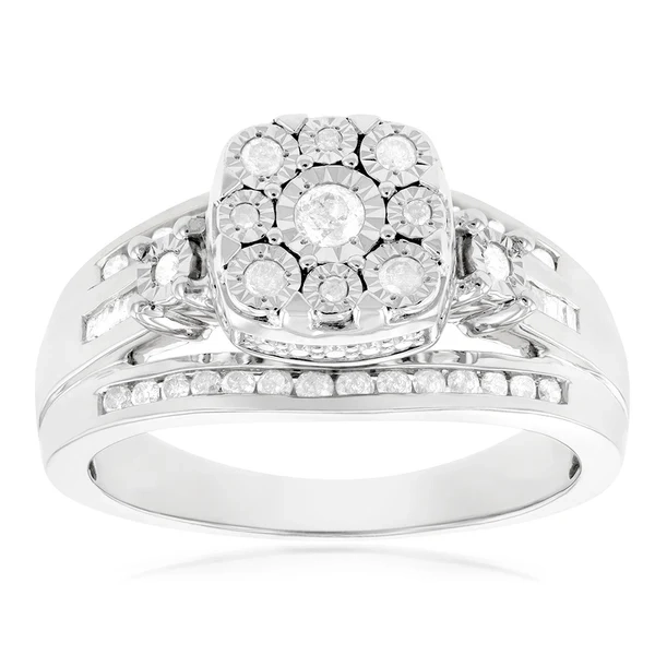 Silver 1/2 Carat Diamond Dress Ring with 49 Diamonds – Shiels Jewellers