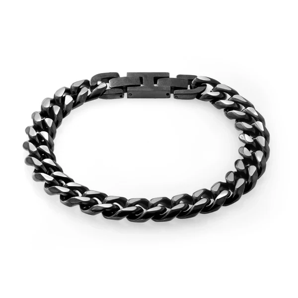 Stainless Steel Reversible Black/SteelCurb Bracelet – Shiels Jewellers