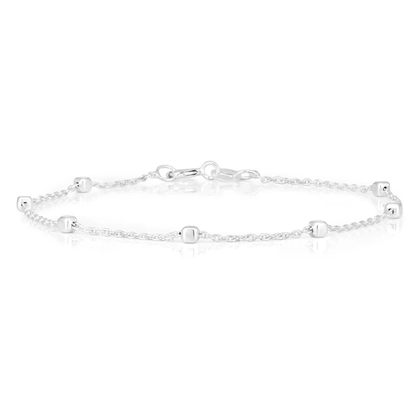 Sterling Silver 19cm Fancy Ball Bracelet – Shiels Jewellers