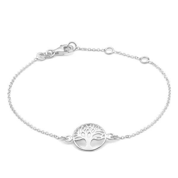 Sterling Silver 19cm Tree Of Life Round Trace Bracelet – Shiels Jewellers