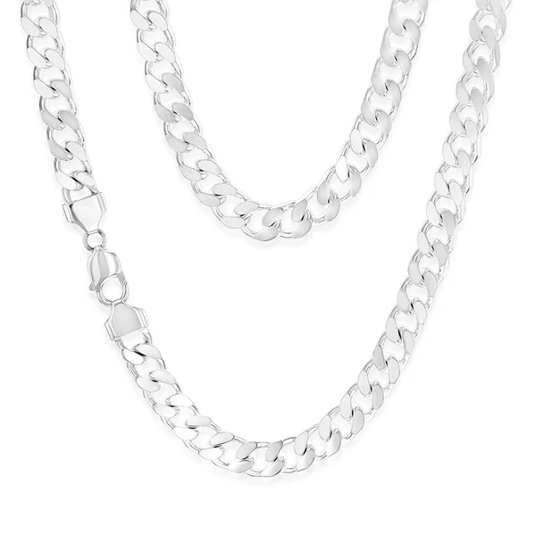 Sterling Silver Beveled Curb 300 Gauge 55cm Chain – Shiels Jewellers