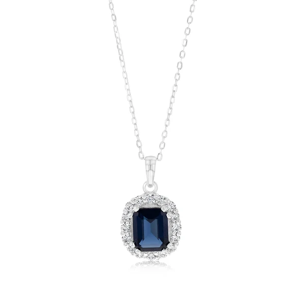 Sterling Silver Blue & White Zirconia Pendant On Chain – Shiels Jewellers