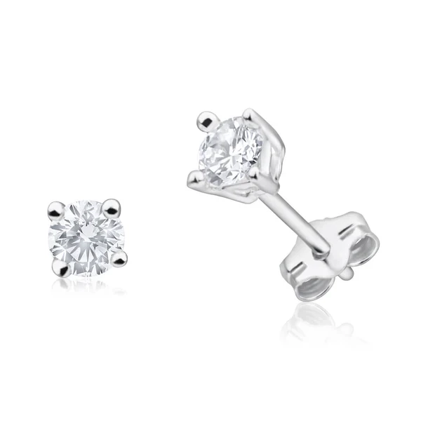 Sterling Silver Cubic Zirconia 4mm Claw Stud Earrings – Shiels Jewellers