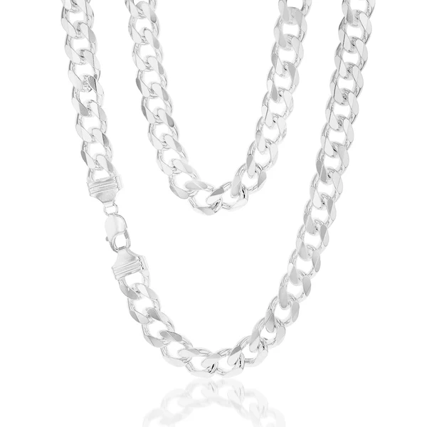 Sterling Silver Curb Bevelled Diamond Cut Heavy 350 Gauge 60cm Chain – Shiels Jewellers