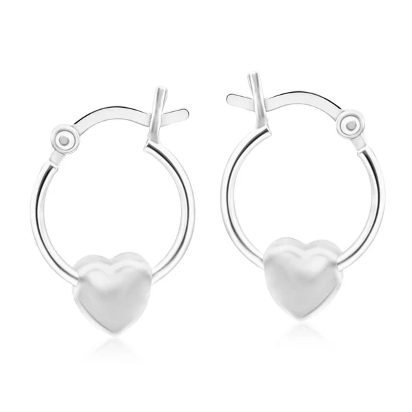 Sterling Silver Floating Heart Hoop Earrings – Shiels Jewellers