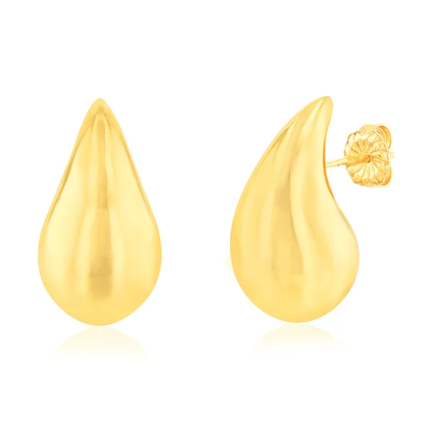 Sterling Silver Gold Plated Polished Tear Drop Stud Earrings – Shiels Jewellers