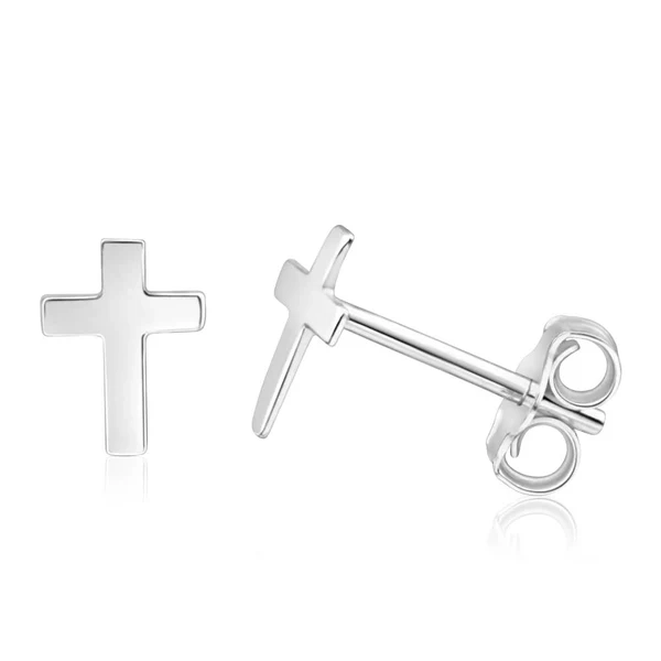 Sterling Silver Small Cross Stud Earrings – Shiels Jewellers