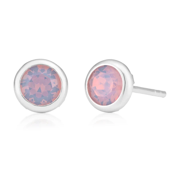 Sterling Silver Swarovski Light Pink Crystal Stud Earrings – Shiels Jewellers