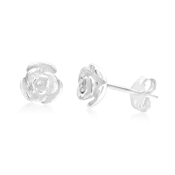 Sterling Silver Tiny Rose Stud Earrings – Shiels Jewellers