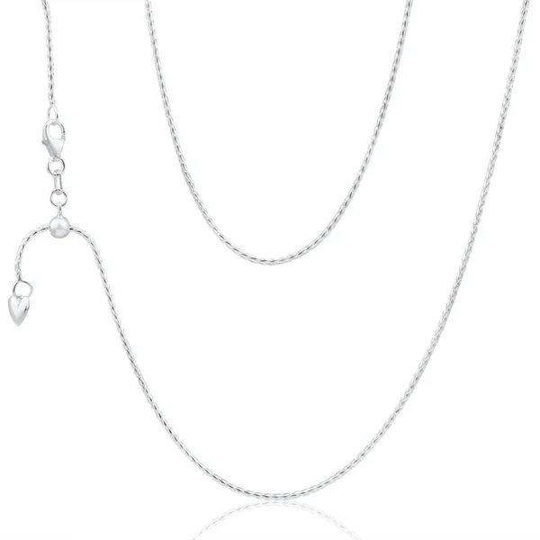 Sterling Silver Wheat Adjustable Heart Drop Chain 55cm – Shiels Jewellers