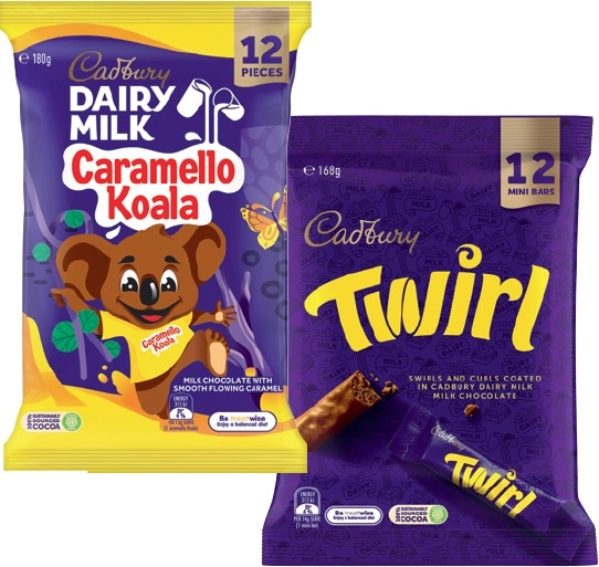 Cadbury Share Pack 144-180g Selected Varieties