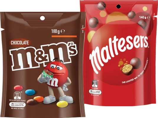 M&M's, Maltesers, Pods or Skittles Pack 120-200g Selected Varieties