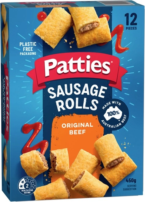 Patties Sausage Rolls, Party Pies, Pasties or Quiches 12 Pack Selected Varieties