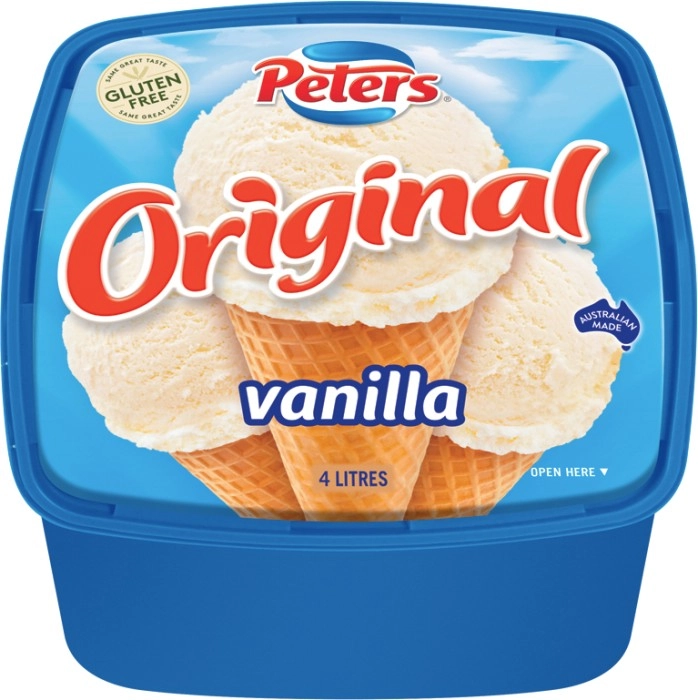 Peters Original Vanilla or Neapolitan Ice Cream 4 Litre