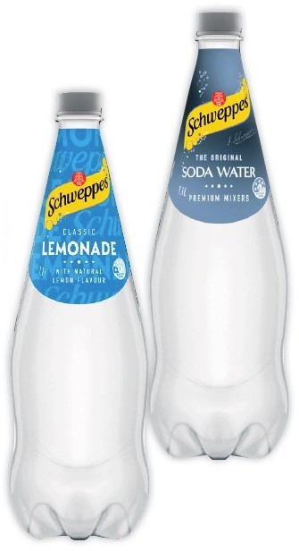 Schweppes Mixers or Soft Drink 1.1 Litre Selected Varieties