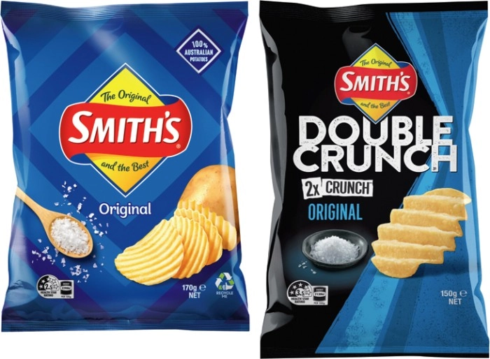 Smith's Crinkle Cut or Double Crunch Chips 150-170g Selected Varieties