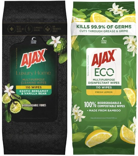 Ajax Eco or Luxury Multipurpose Wipes 110 Pack